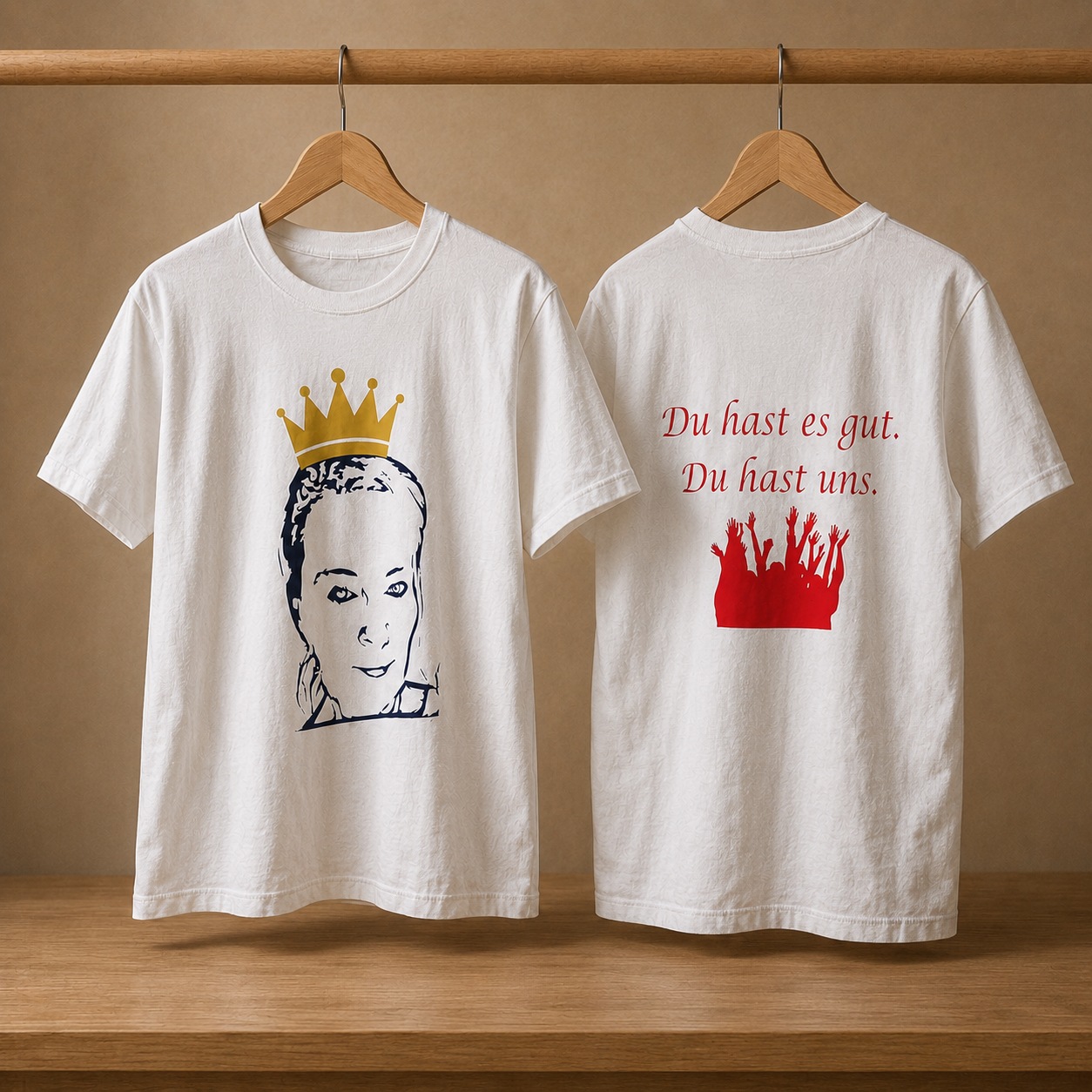 Bedruckte weiße Shirts mit Vorder- und Rückseitenmotiv